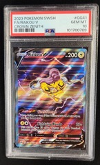 Raikou V GG41/GG70 PSA 10 GEM MINT Crown Zenith Pokemon Graded Card